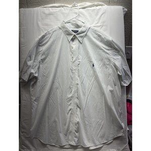 Polo Ralph Lauren Short Sleeve Button Down Shirt Solid White ‎ Mens 2XB Big